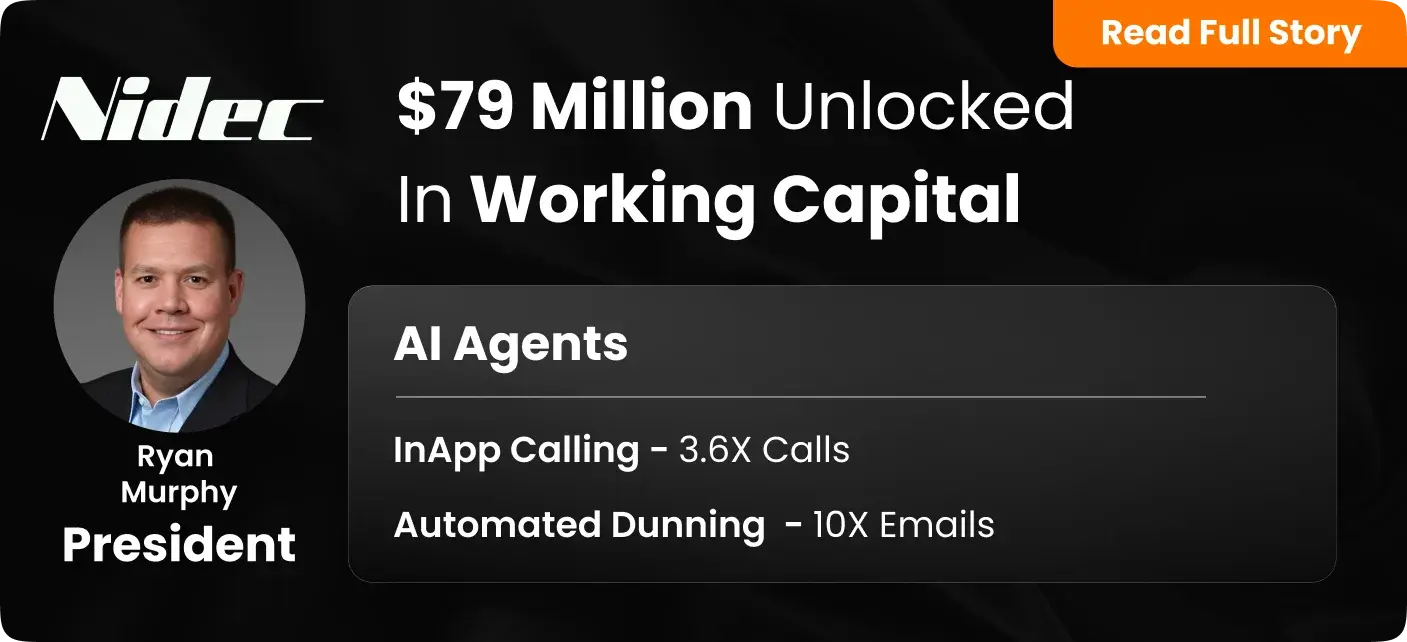 Nidec Motor Corporation, a manufacturer of electric motors and control equipment, a Large Enterprise Manufacturing company, using HighRadius Order to Cash - Collections Management product achieved $79 Million Unlocked In Working Capital.