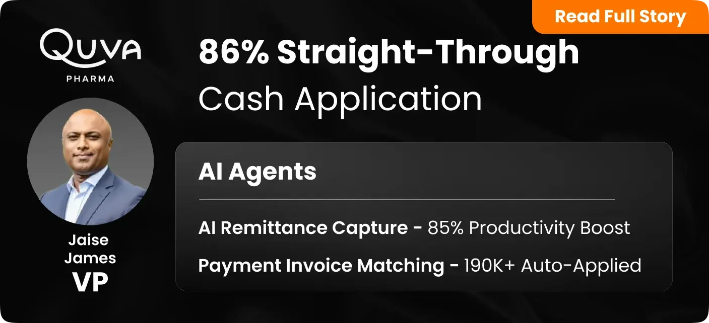 QuVa Pharma, Inc. - USA, a provider of 503B sterile compounded injectable medications, a Mid-Market Others company, using HighRadius Order to Cash - Cash Application product achieved 86% straight-through cash application.