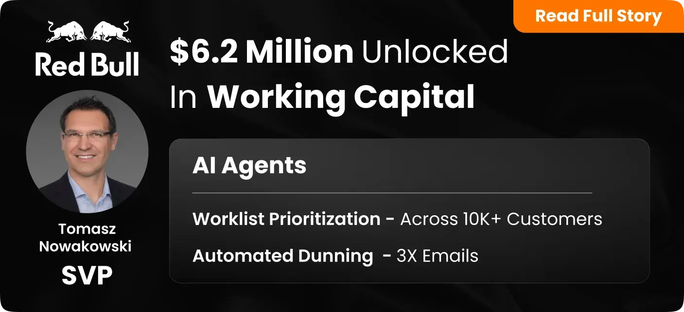 Red Bull, a producer of energy drinks, a Large Enterprise Food & Beverage company, using HighRadius Order to Cash - Collections Management product achieved $2.1 Million Unlocked In Working Capital.