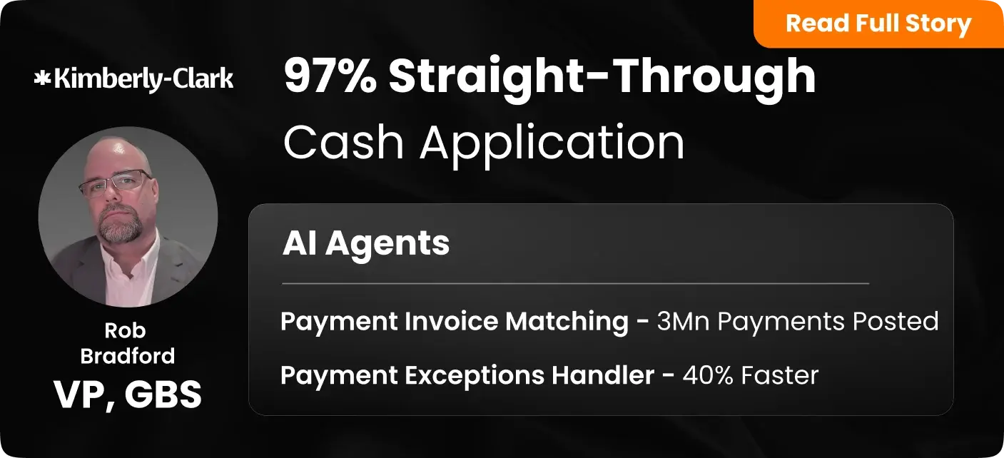 Kimberly-Clark Corporation, a manufacturer of personal care and paper-based consumer products, a Large Enterprise CPG company, using HighRadius Order to Cash - CAA product achieved 97% Straight-Through Cash Application.