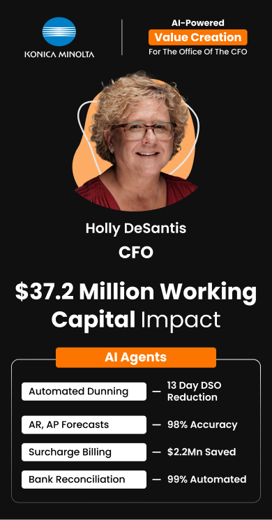 Konica Minolta CFO Holly DeSantis highlights $30M cash flow gain from HighRadius ERP-integrated O2C & treasury platform Value Creation