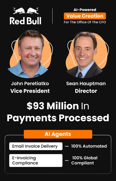 Red Bull processed $93M in payments with 5400+ customers using the portal, led by John Peretiatko & Sean Hauptman. Value Creation