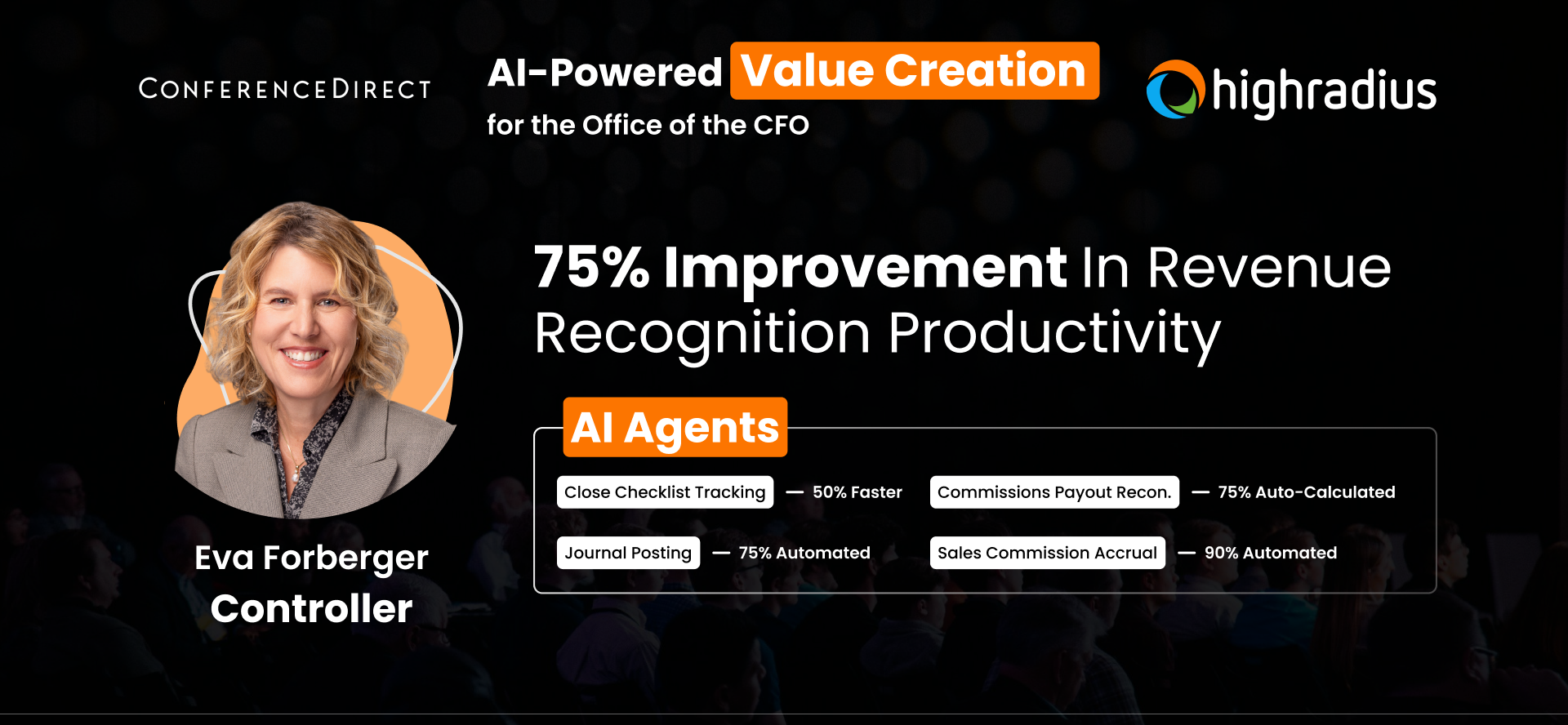 Eva Forberger of ConferenceDirect reports 75% improvement in revenue recognition productivity for all recon processes