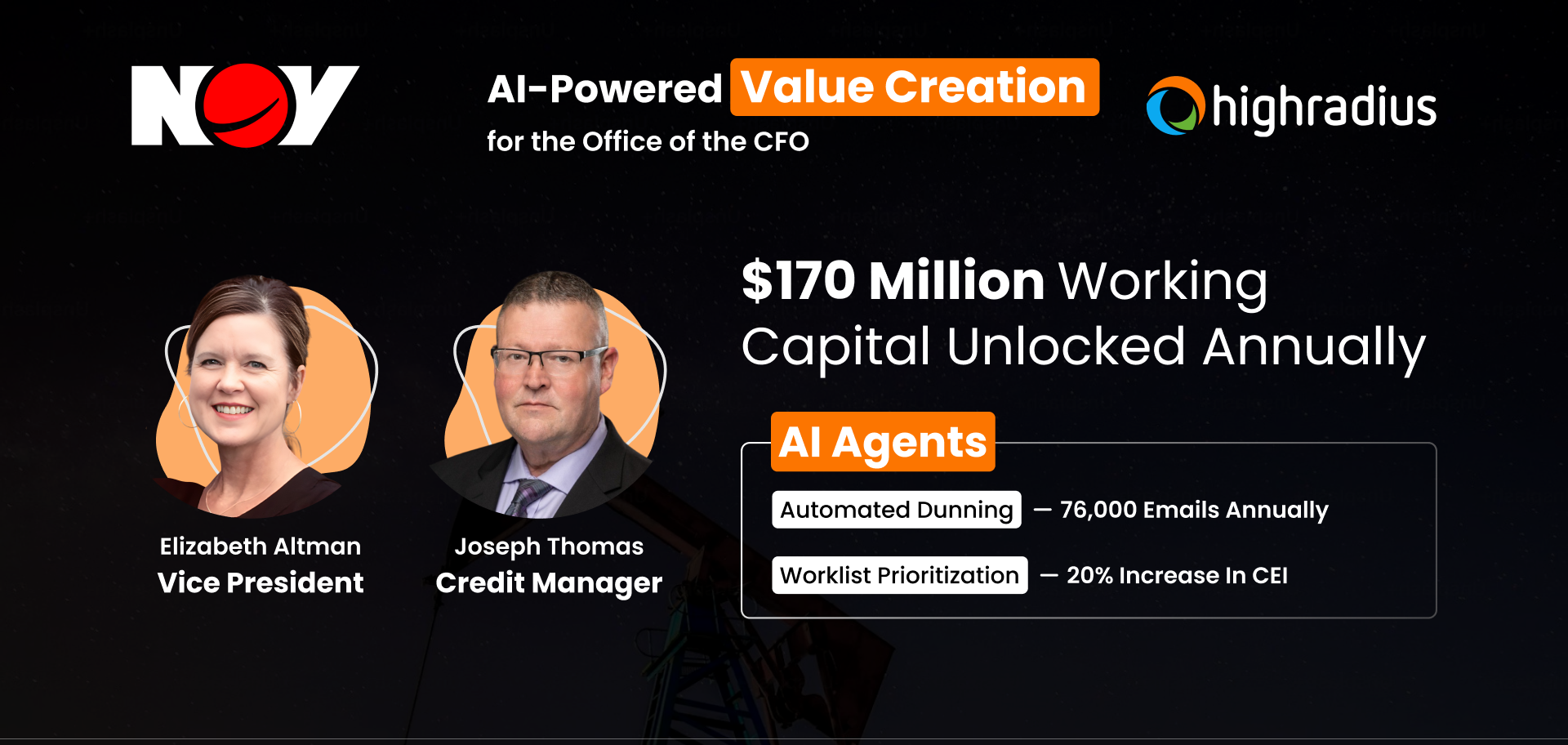 Elizabeth Altman & Joseph Thomas of NOV unlocked $170M in working capital annually through strategic finance transformation.